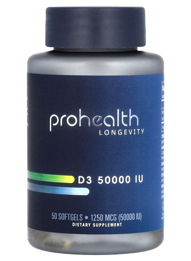 ProHealth - Vitamin D3  1250 mcg (50000 IU) 50 Softgels - Image 1