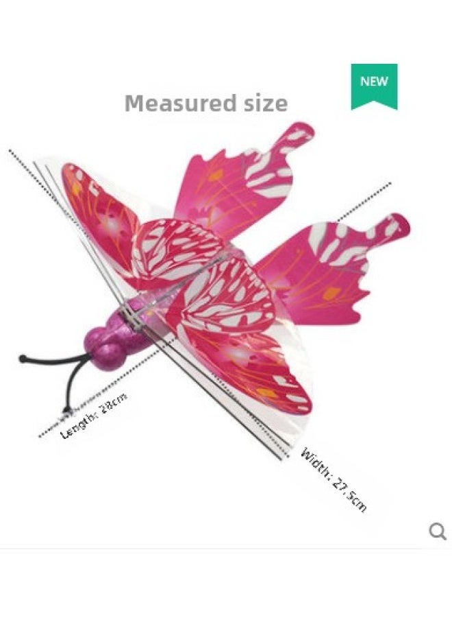 Students Study Outdoor Electric Free Plane DIY Rubber Gyro Catapult Plane Model Glider Model-Color:FJ208 Butterfly Aircraft  - Image 1
