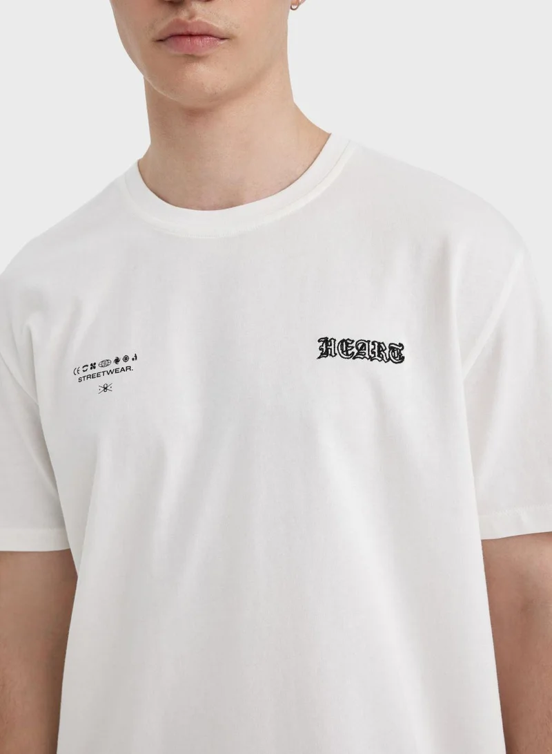 DeFacto Regular Fit Crew Neck Printed T-Shirt