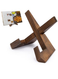 Cookbook Stand for Kitchen Handmade Wooden Cookbook Holder Recipe Book Holder for Kitchen Counter Wooden Cookbook Holder Rustic Cook Book Holder Stand Menu Display Stand Rustic Brown