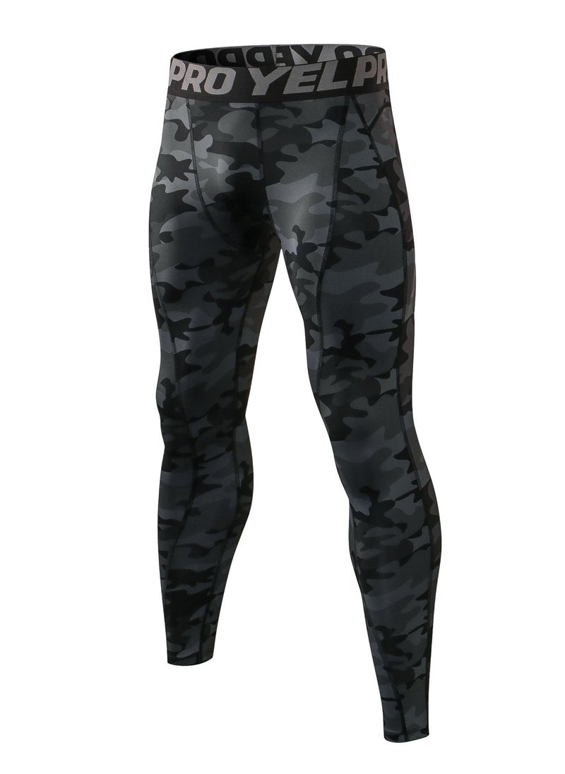 Loquat - Men Quick Dry Breathable Elastic Running Trousers Black - Image 1