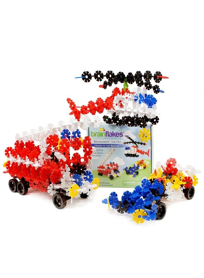 VIAHART Brain Flakes 3In1 Building Kit With Detailed Step By Step Instructions 580 Pieces To Build All 3 Vehicles Wheel Pieces And Special Parts Are Included Ages 7 And Up  - Image 2