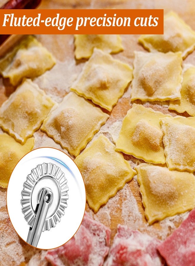 Thrymme Fluted Pastry Cutter, Fluted Pastry Wheel 6.3 Inch Stainless Steel with Ergonomic Oak Handle for Pasta, Dumplings & Noodles, 360° Effortless Cutting - Image 5