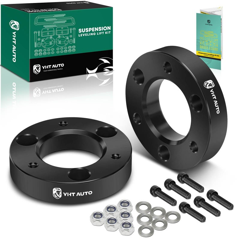 YHTAUTO YHTAUTO 2 inch Front Leveling Lift Kit Compatible with 2004-2023 Nissan Titan/Armada, RWD/4WD, Aluminum Strut Spacers Suspension Leveling Kit w/Hardware Kit Set of 2  - Image 1