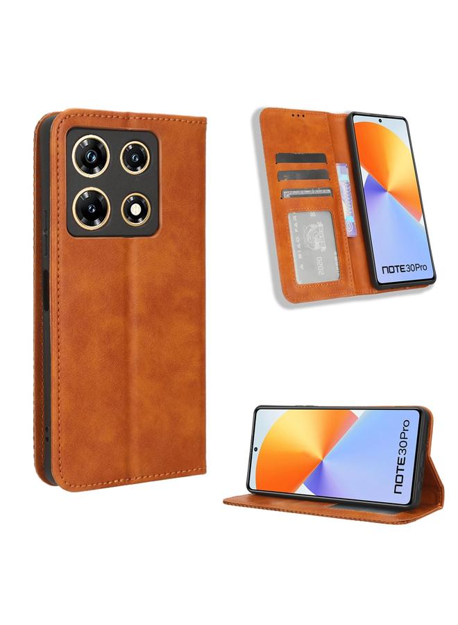 Zaboon Case For Infinix Note 30 Pro Magnetic Buckle Retro Texture Leather Phone Case - Image 1