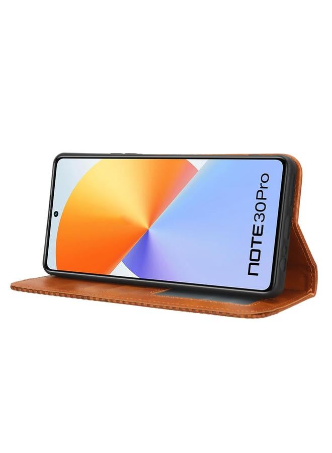 Zaboon Case For Infinix Note 30 Pro Magnetic Buckle Retro Texture Leather Phone Case - Image 5