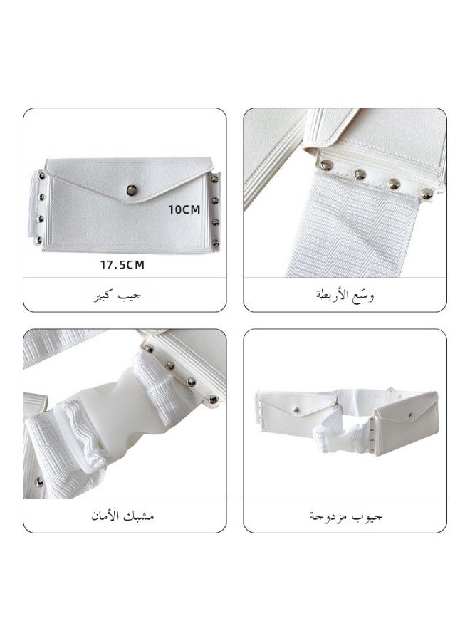 شنطة خصر قماش أكسفورد بيضا للحج - Image 3