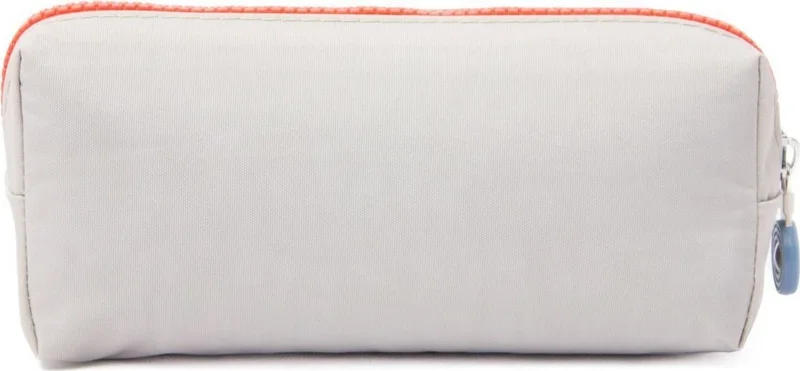 Kaff 01104 Beige - Salmon Crinkle Fabric Single Compartment Washable Pencil Case Pencil Case Makeup Bag