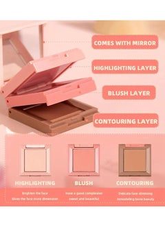 QiBest 3 IN 1 Face Makeup Compact, Contour Blush Highlighter Palette, Versatile, Colors To Create A Unique Makeup Look Contain Plant Squalane  - Image 2