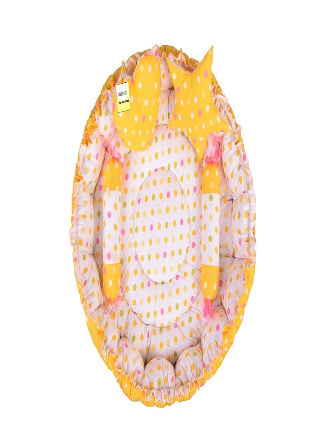 Kwitchy سرير أطفال كويتشي قابل للعكس للمواليد الجدد | طقم مفروشات | حامل | قطن | أطفال رضع | جميع المنتجات | هدية | أساسيات (0-6 أشهر) (مزيج أصفر) - Image 1