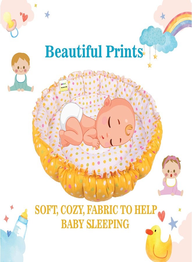 Kwitchy سرير أطفال كويتشي قابل للعكس للمواليد الجدد | طقم مفروشات | حامل | قطن | أطفال رضع | جميع المنتجات | هدية | أساسيات (0-6 أشهر) (مزيج أصفر) - Image 3