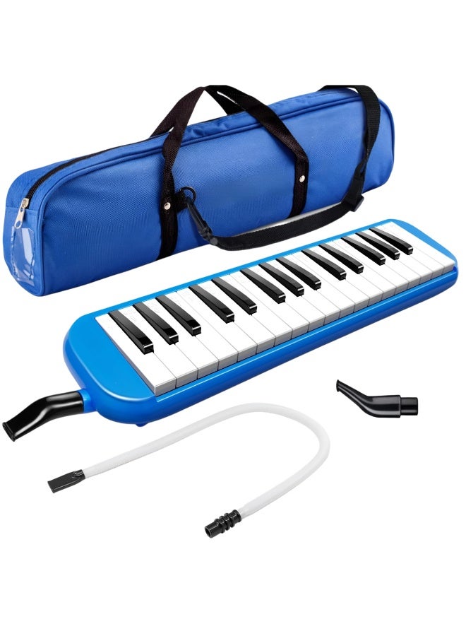 Melodica 32 Keys Mini Keyboard Piano Style Portable Wind Instrument with Mouthpiece , Extension Tube & Carry Case for Students Beginners Adults Kids - Image 1