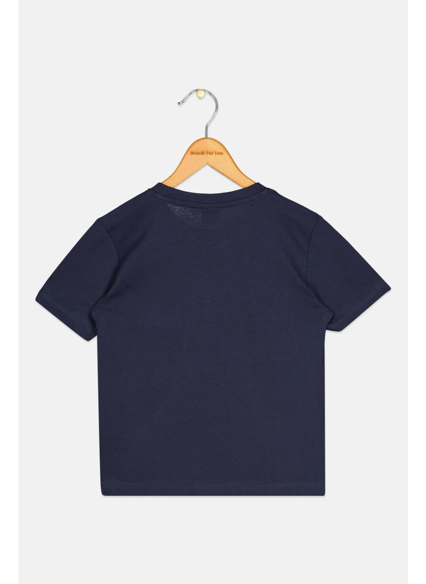 NAUTICA - Kids Boys Crew Neck Short Sleeves Brand Logo T-Shirt, Navy - Image 1