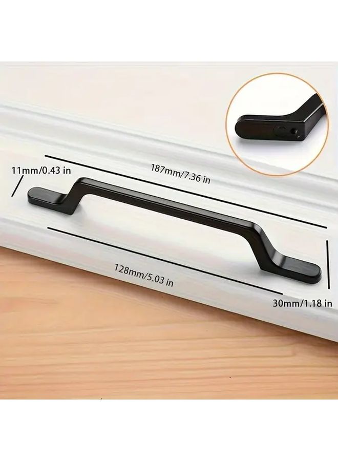 10Pcs Black Stainless Steel Cabinet Handles 128mm Hole Spacing With Bamboo Screws - Image 4