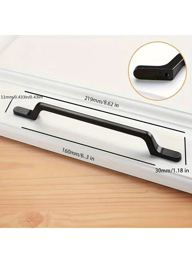 10Pcs Black Stainless Steel Cabinet Handles 128mm Hole Spacing With Bamboo Screws - Image 5