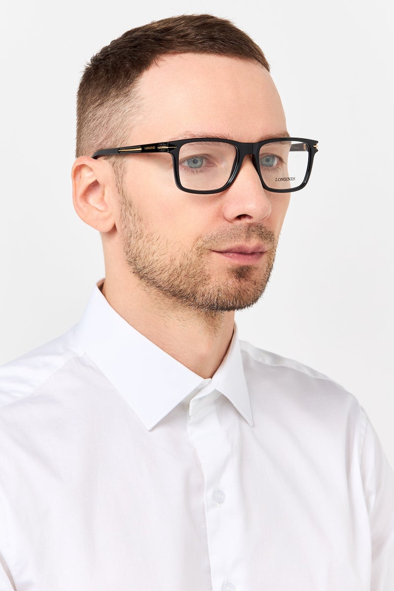 Longines Men LG5008-H Square Eyeglasses, Black - Image 2