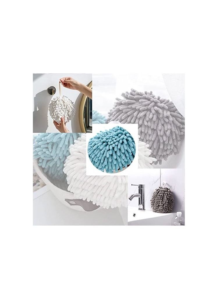 Spaceshoop - Hand Dry Towel Chenille Handball Towel Hanging Fast Drying Hand Towel with Soft Plush Microfibre Material Soft Feel Quick Dry Highly Absorbent - Image 1