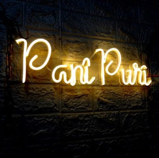 Wall Mitra Wall Mitra Pani Puri Neon Sign Light LED Art Decorative Sign For Pani Puri Shop Wall Decor Home Restaurants North Indian food RestaurantsWedding Birthday Party Decor Bar Decor18x6 Warm White  - Image 3