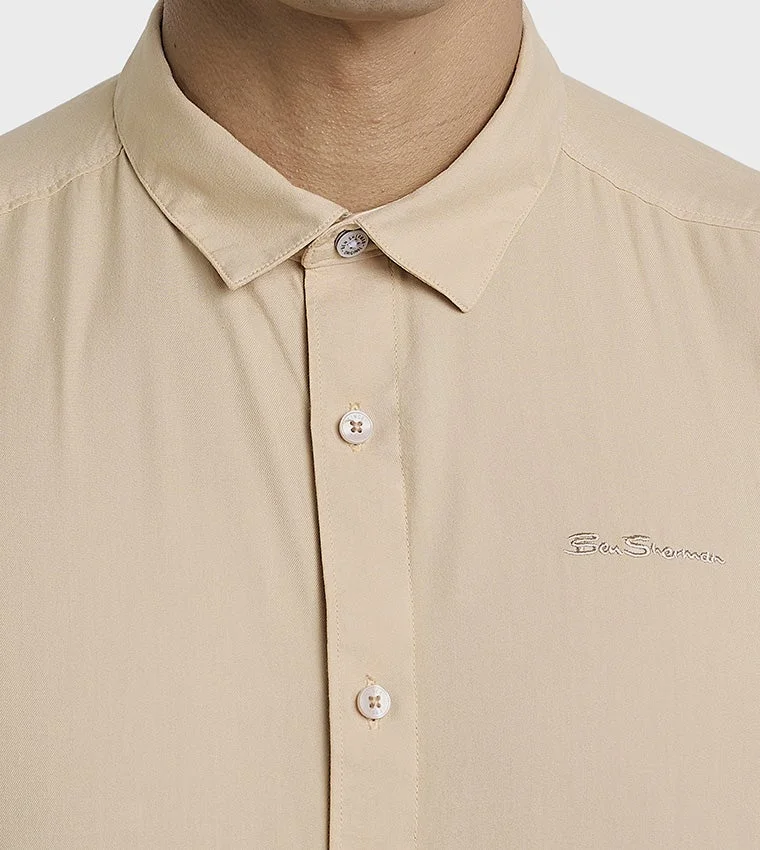 Ben Sherman  Ben Sherman Men's Short Sleeve Solid Shirts for Men | Best Price UAE