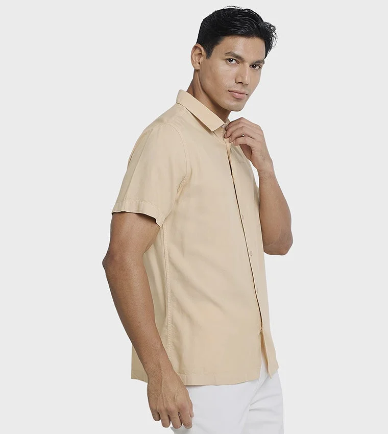 Ben Sherman  Ben Sherman Men's Short Sleeve Solid Shirts for Men | Best Price UAE