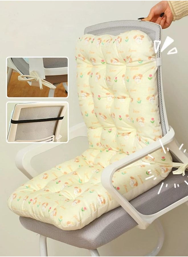 Generic Chair cushion Office chair backrest cushion Anti slip backrest cushion Soft and thick cushion With backrest Comfortable and lovely Home Office Tulip pattern 45x85×8cm  - Image 3