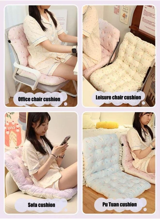Generic - Chair cushion Office chair backrest cushion Anti slip backrest cushion Soft and thick cushion With backrest Comfortable and lovely Home Office Tulip pattern 45x85×8cm - Image 1