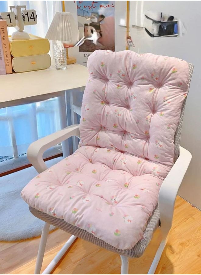 Generic - Chair cushion Office chair backrest cushion Anti slip backrest cushion Soft and thick cushion With backrest Comfortable and lovely Home Office Tulip pattern 45x85×8cm - Image 1