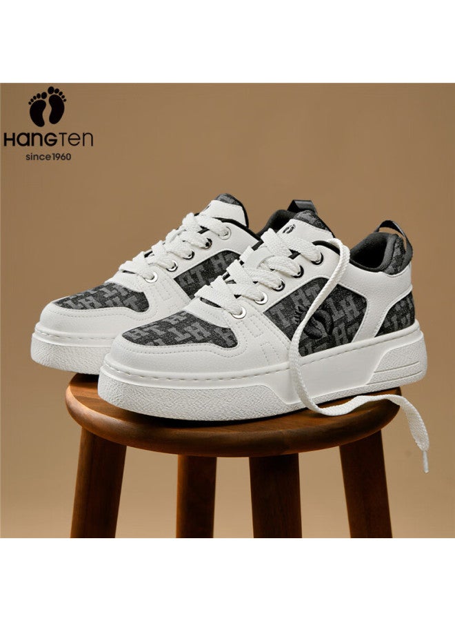 Hang Ten Men's Spring New Trendy Skate Shoes Fashion Sports Shoes Versatile Comfortable Casual College Style White Shoes For Men - Image 1