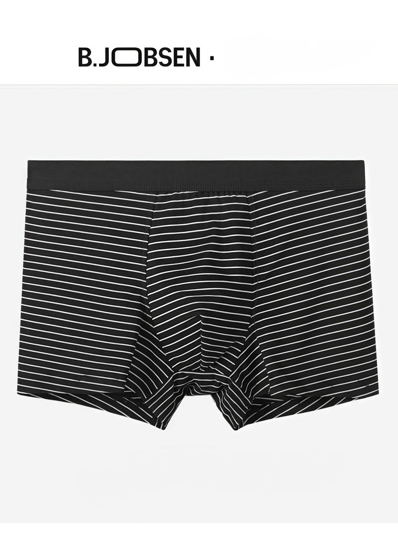 B.JOBSEN Men's 8-piece flat angle underwear - mid waist, summer exclusive, cool and breathable Modal Fabric、 Striped style multi-color sports flat underwear  - Image 5