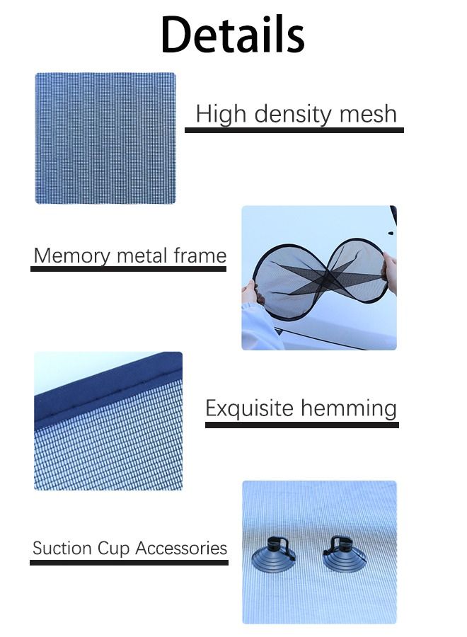 عبوتان من ستائر نافذة السيارة العالمية الملتصقة لنوافذ السيارة وحماية من وهج الشمس والأشعة فوق البنفسجية لطفلك وطفلك الرضيع والنوافذ الجانبية للسيارة تحجب أكثر من 98٪ من الأشعة فوق البنفسجية الضارة - Image 3
