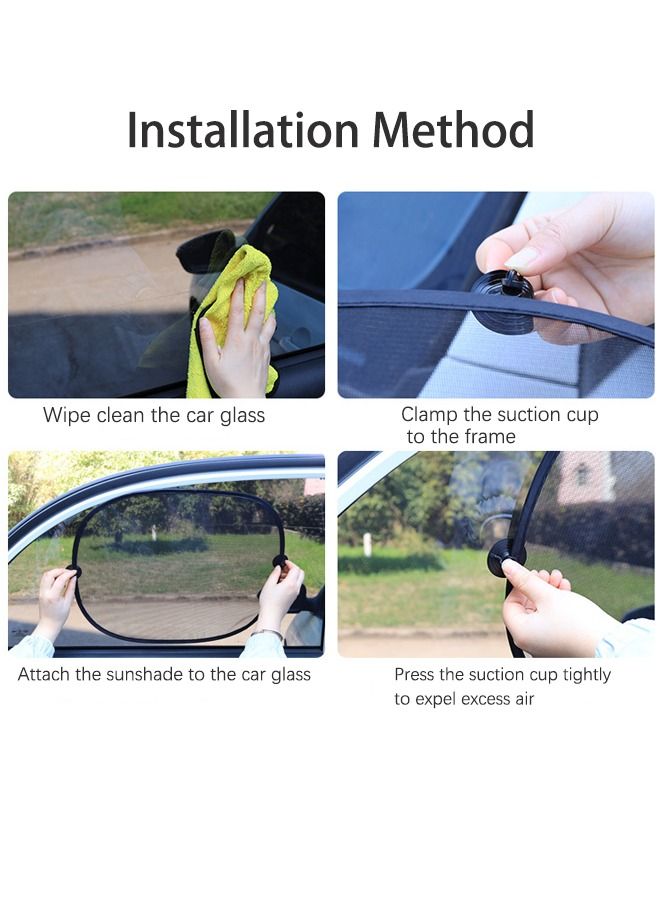 عبوتان من ستائر نافذة السيارة العالمية الملتصقة لنوافذ السيارة وحماية من وهج الشمس والأشعة فوق البنفسجية لطفلك وطفلك الرضيع والنوافذ الجانبية للسيارة تحجب أكثر من 98٪ من الأشعة فوق البنفسجية الضارة - Image 5