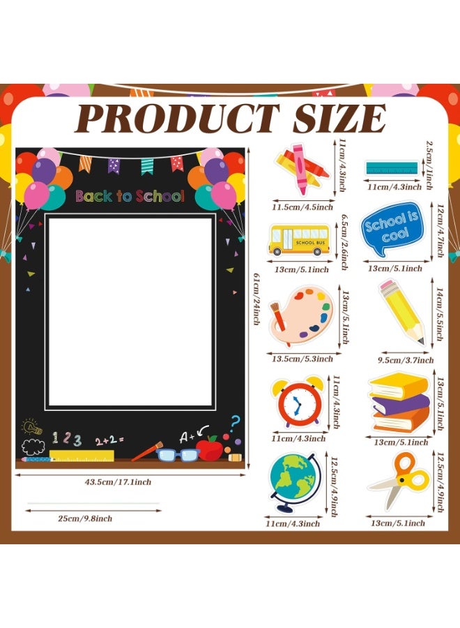 Pack of 11 Back to School Photo Props Back to School Photo Booth Prop Frame Back to School Decorations Fun Posing Sign First Day of School Party Decoration Supplies for Kids Preschool - Image 2