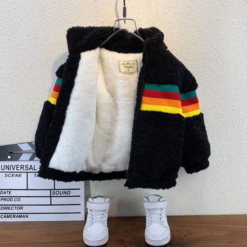 Boys' Cashmere Jacket Western Style 2023 New Fashionable Baby Winter Clothes Mao Mao Clothes Small Children Thickened Cotton-Padded Jacket - Image 4