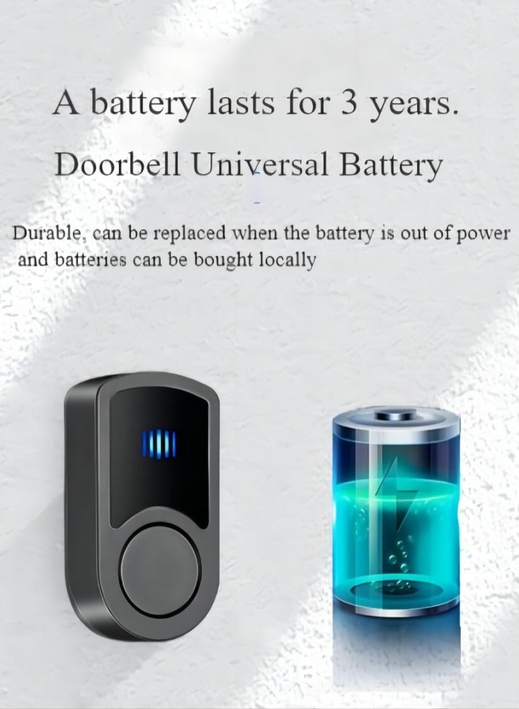 Waterproof Wireless Doorbell with LED Flash, British Plug, 1 Receiver & 2 Transmitters, 55 Sounds & 5 Volumes, Penetrates Walls on Multiple Floors, Ideal for Home, Office, Hotel, Warehouse, and Secu - Image 5