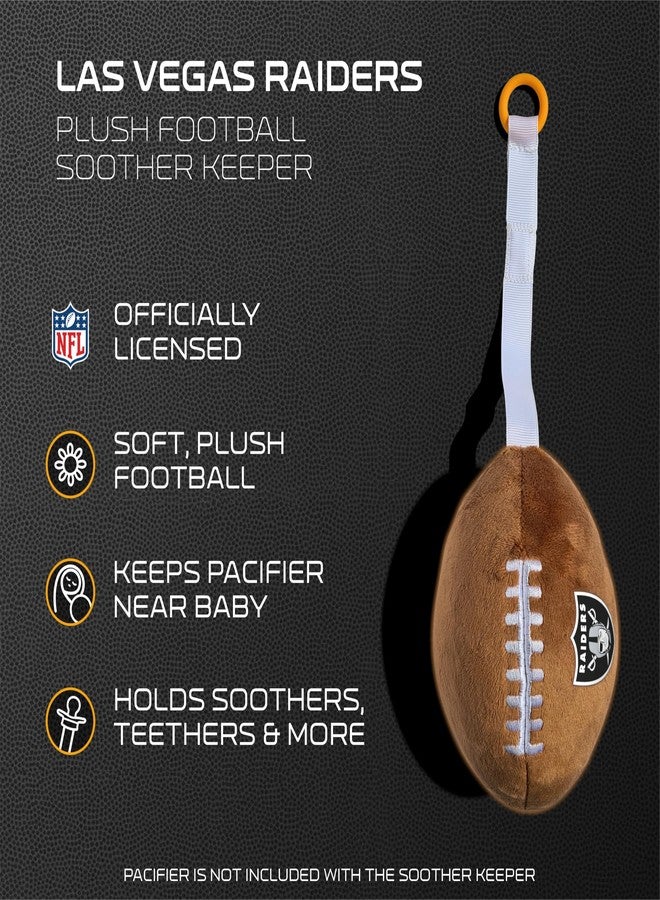 Smilo Las Vegas Raiders Plush Football Pacifier Holder by Smilo - Officially Licensed NFL Soother Holder - Soft Plush Toy and Dummy Holder - Fits Any Pacifier - Stroller Accessory & Newborn Essential - Image 4