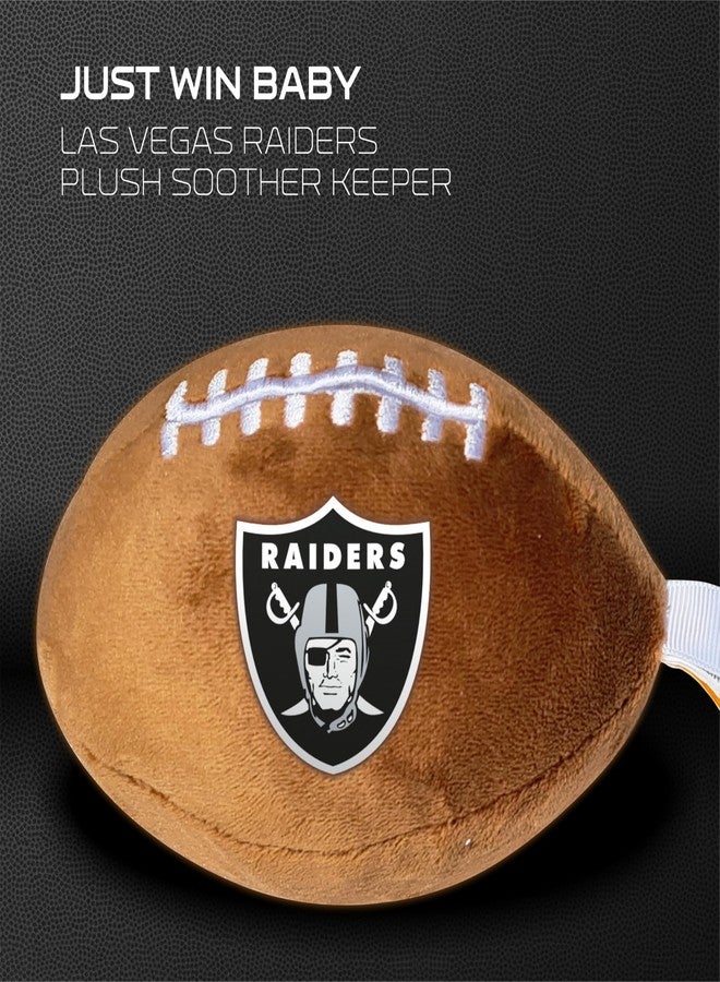 Smilo Las Vegas Raiders Plush Football Pacifier Holder by Smilo - Officially Licensed NFL Soother Holder - Soft Plush Toy and Dummy Holder - Fits Any Pacifier - Stroller Accessory & Newborn Essential - Image 5