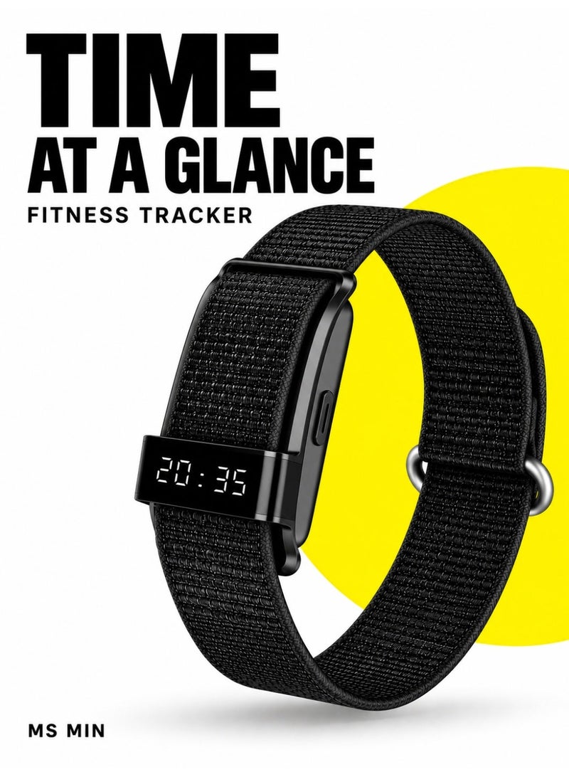 BASEMENT-1 Fitness Tracker Smart Bracelet with Time Display, Heart Rate, Blood Oxygen, HRV, Stress, Step and Sleep Monitoring, Incoming Call Vibration Alert, Adjustable Nylon Strap and 10-Day Battery Life - Image 1