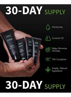 tiege hanley Tiege Hanley Mens Skin Care Set, Essential Skin Care Routine for Men (System Level 1) - Face Wash Kit for Fines Lines & Wrinkles - Men's Skincare Set Includes Face Wash, Facial Scrub, & Moisturizer  - Image 2