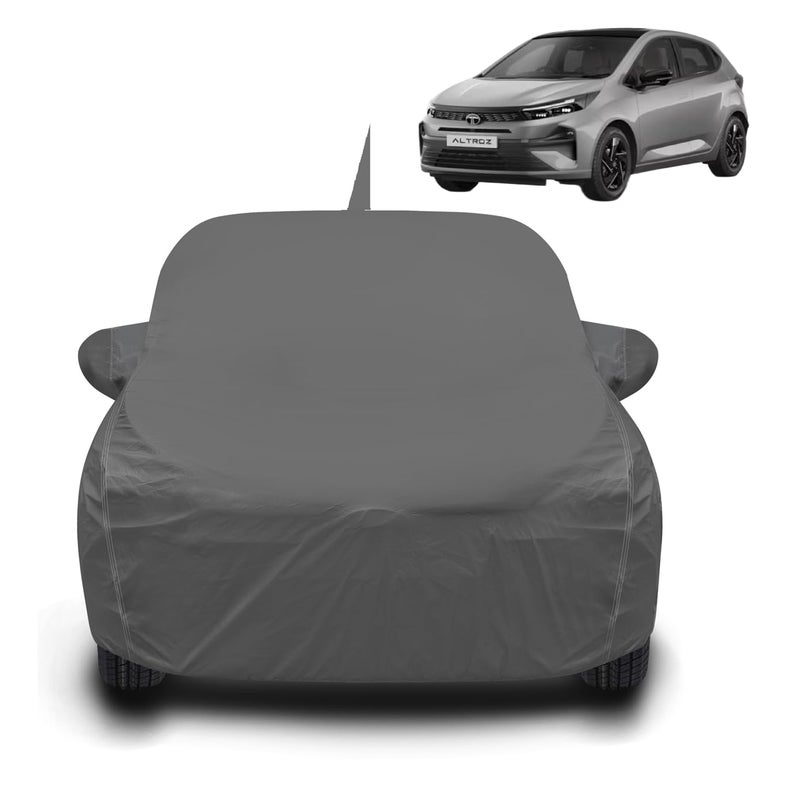 Auto Hub Waterproof Car Cover Compatible with Tata Altroz with Front Antenna & Mirror Pocket, Soft Cotton Lining, Altroz Car Cover Waterproof, Grey - Image 1