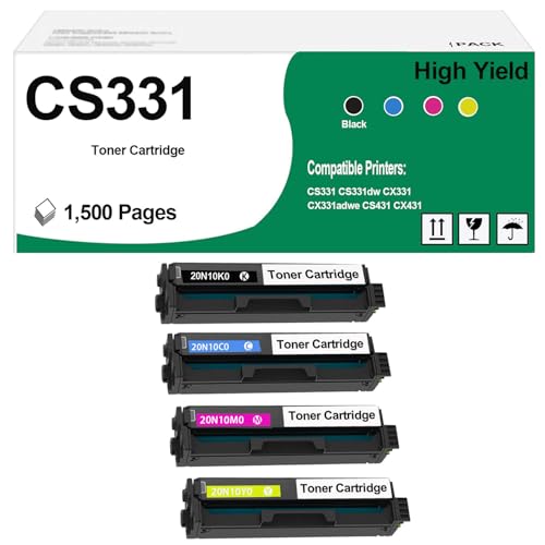 ASANSH 20N10K0 20N10C0 20N10M0 20N10Y0 Toner Cartridge Use for CS331 CS331dw CX331 CX331adwe CS431 CX431 Printers 4Pack - Image 1