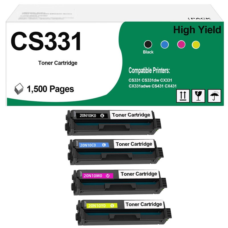 ASANSH 20N10K0 20N10C0 20N10M0 20N10Y0 Toner Cartridge Use for CS331 CS331dw CX331 CX331adwe CS431 CX431 Printers 4Pack - Image 2