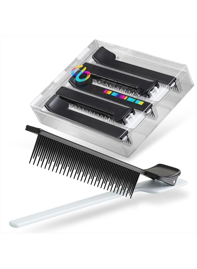 ColorBow Teasing Clip Comb (5 Pack) Hair Coloring Styling Tools for Highlights Balayage Ombré Trimming Cutting Flat Iron Guide - Hair Straightener Comb - Flat Iron Comb - Straightening Comb - Image 1
