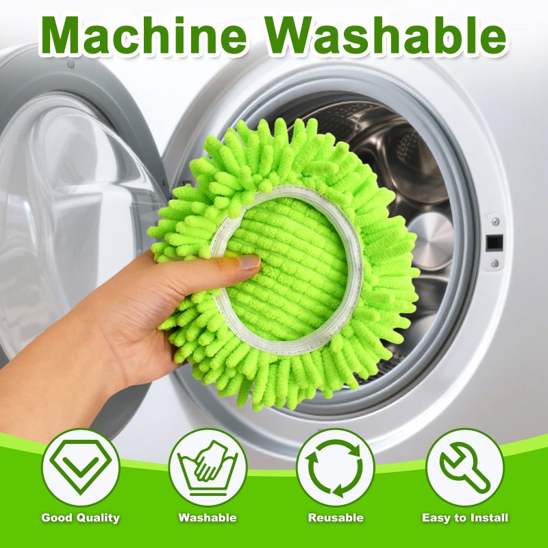 Yuunaie Mop Replace Head for O Cedar, Spin Mop Heads Replacements for Ocedar RinseClean 2 Tank Spin Mop, Chenille Duster for Ocedar Mop Include 3 Pack Microfiber Chenille Mop Pad for Ocedar Spin Mop - Image 5