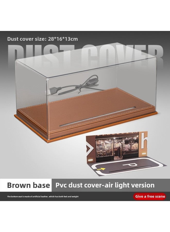 Transparent Acrylic Alloy Car Model Dustproof Cover Box Storage Display Box Direct Sales Motorcycle Fans Merchandise-Color:1:24 Dust Cover With Light-Brown  - Image 1