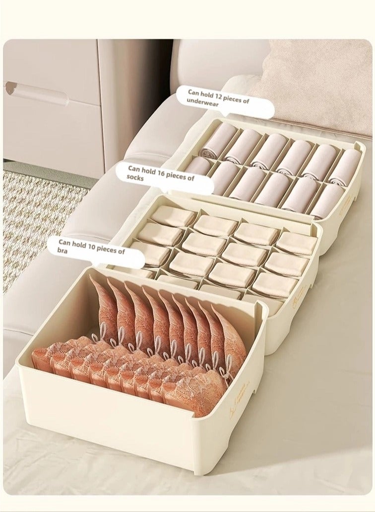 nehem Drawer Organizer for Bras, Panties & Socks – Dustproof & Moisture-Resistant Closet Storage Box with Dividers, Handles – Underwear Lingerie Drawer Organizer for Cabinets - Image 4