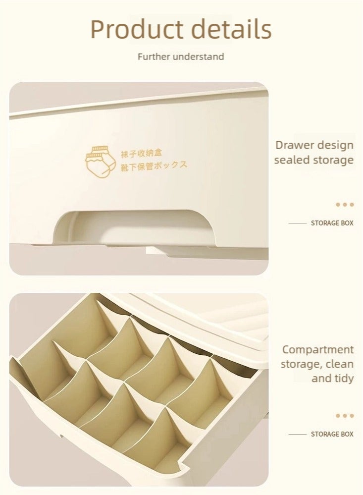 nehem Drawer Organizer for Bras, Panties & Socks – Dustproof & Moisture-Resistant Closet Storage Box with Dividers, Handles – Underwear Lingerie Drawer Organizer for Cabinets - Image 5