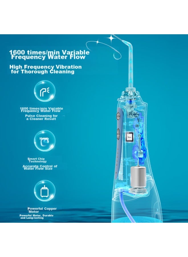Midea Water Flosser, Portable Electric Oral Irrigator For Home Use, New Year Gift For Men, Dental Cleaner, Suitable For Orthodontics, Mc-bj0102, Xiaolanjing - Image 2