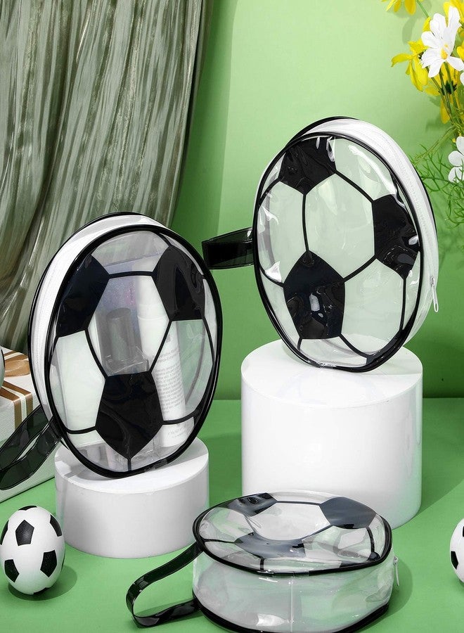 Reginary 12 Pcs Soccer Cosmetic Bag Gifts Accessories for Makeup Bags Soccer Clear PVC Cheer Case Toiletry Zipper Pouch Waterproof Travel Toiletry Handbag Purses Organizer for Soccer Team Gift - Image 2