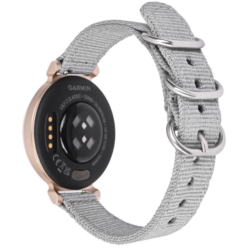 C2D JOY Canvas Nylon Band Compatible with Garmin Lily 2/Lily 2 Active Replacement Band Smart Watch band for Women- Grey - Image 1