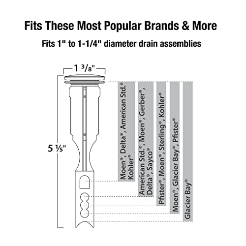 Danco Bathroom Sink Pop-up Stopper Replacement for Lavatory Pop-up Drain Assembly, Chrome, 11041 - Image 4
